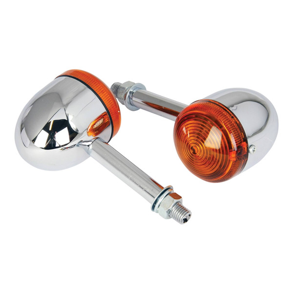 Bike It Bike it long stem bullet indicators with chrome body and amber lens
